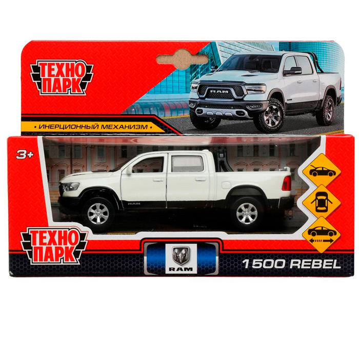 Модель RAM1500-13-WH DODGE RAM 1500 REBEL 13 см Технопарк в кор. /72/ 