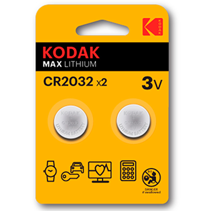 Элемент питания CR 2032 Kodak ( 2шт-1бл)  2xBL 3V Max (60) 