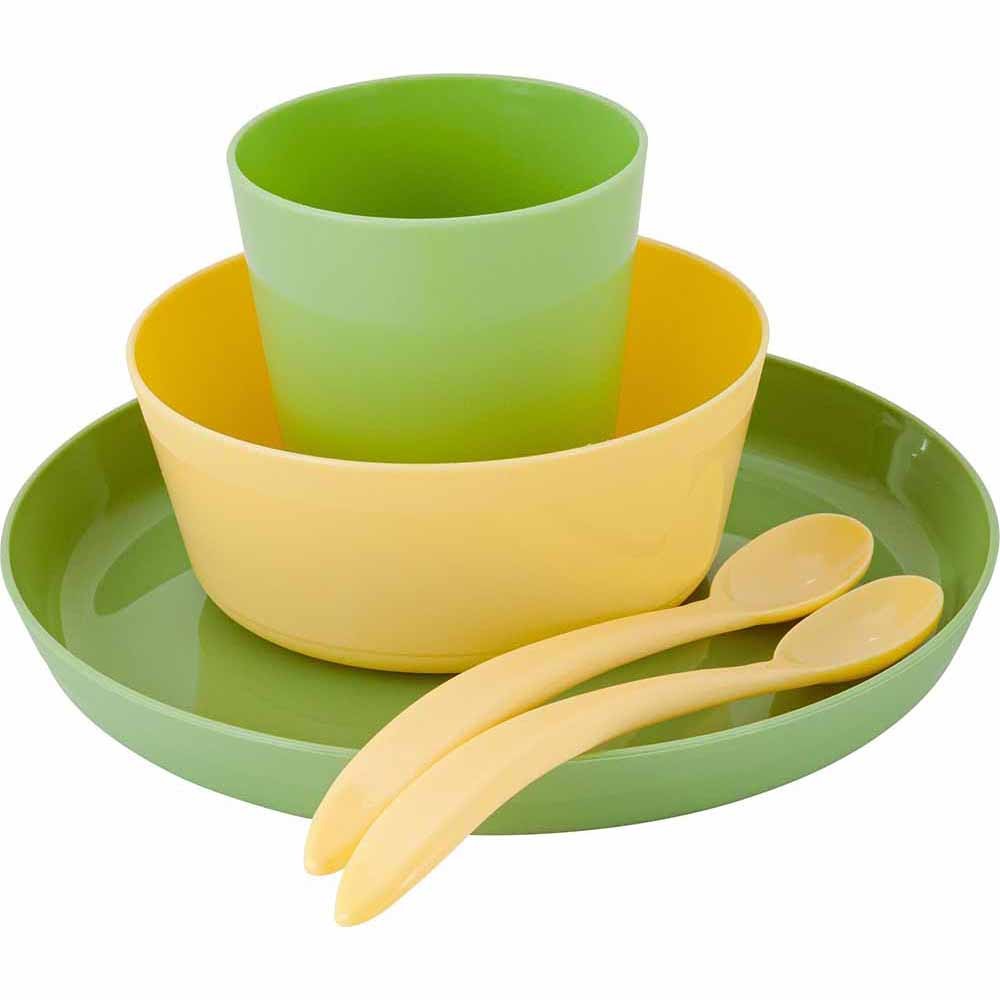 Набор детской посуды Lalababy Follow Me (тарелка, миска, стаканчик, 2 ложки) фисташковый пломбир LA1