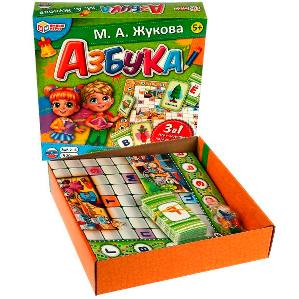 Игра Умка Азбука. М. А. Жукова. Обучающая наст. игра 3в1 4680107987563 /20/