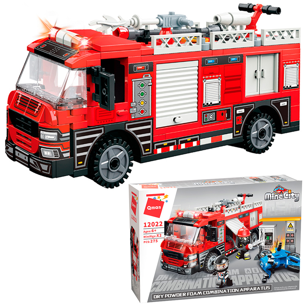 Констр-р 12022 QMAN Пожарная машина 275 дет. в кор.