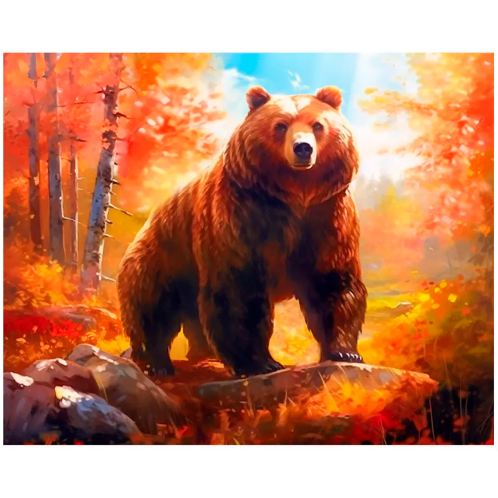 Набор ДТ Алмазная мозаика 40*50,см KiKi Бурый медведь полная выкладка ALM105