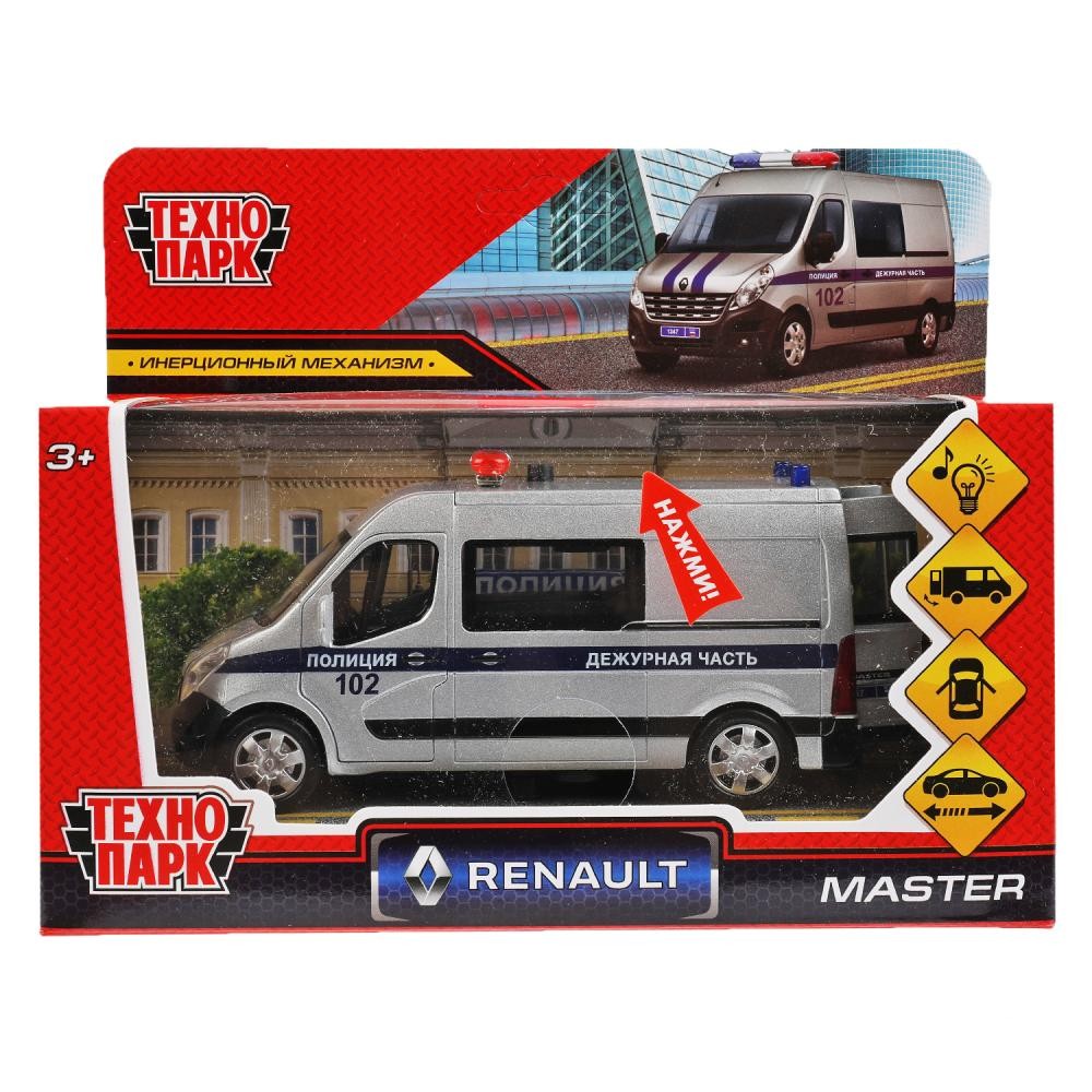 Модель MASTER-14SLPOL-SR RENAULT Master ПОЛИЦИЯ 14 см, двер,серебрист Технопарк в кор.