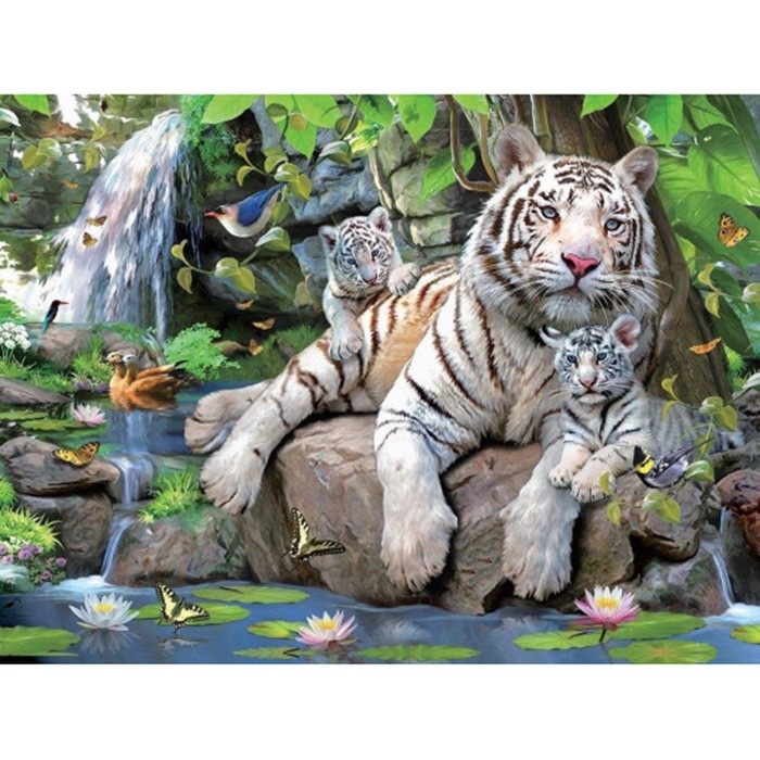 Пазл 3D 100 дет. Белые тигры Бенгалии 13850