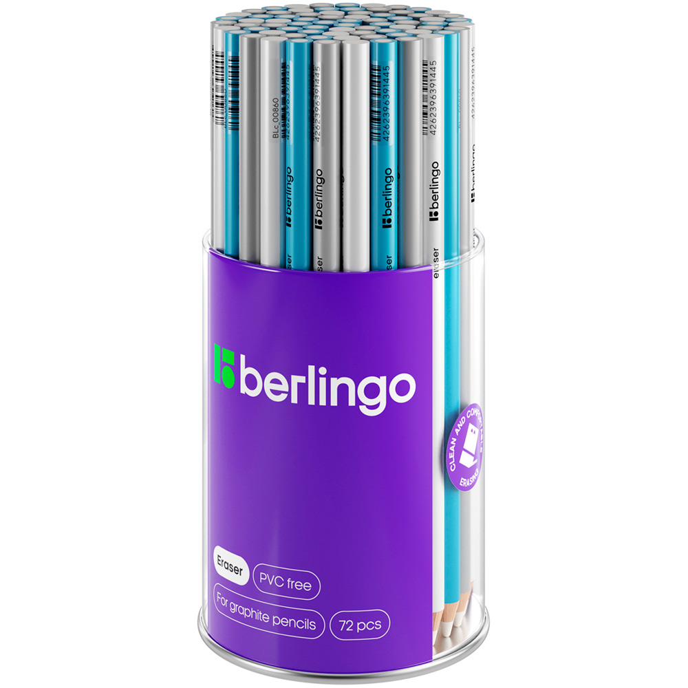 Ластик-карандаш Berlingo "Eraze 860", круглый, цв. ассорти 357909