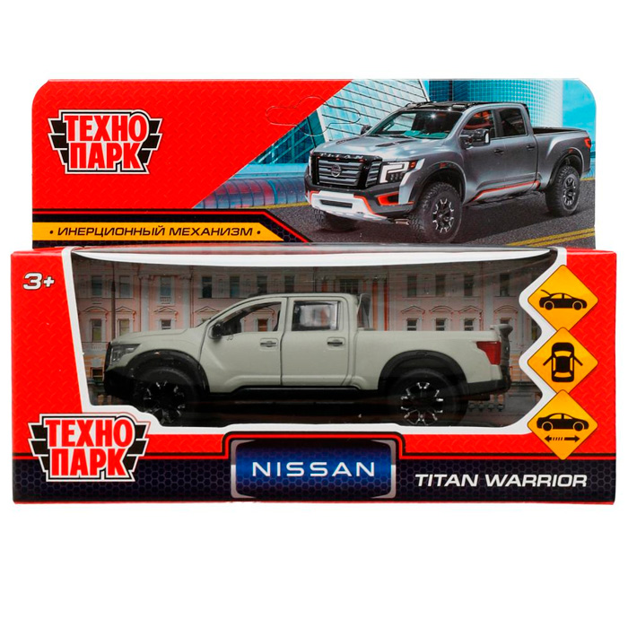 Модель TITAN-13MAT-GY NISSAN TITAN МАТОВЫЙ 12,5 см, двери, багаж, инерц, серый Технопарк в кор. /72/