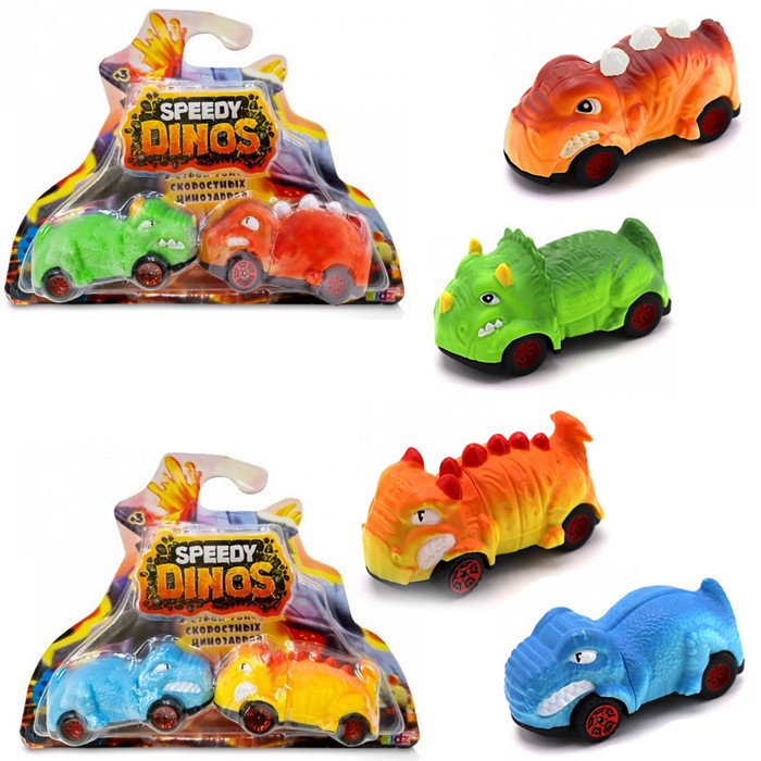 Игров. набор Скоростные динозавры с 2 фрикционными машинками 2 вида Speedy Dinos K02SPD002