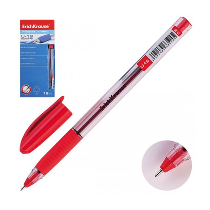 Ручка шарик красный Ultra Glide Technology U-19 33524 /Erich Krause/