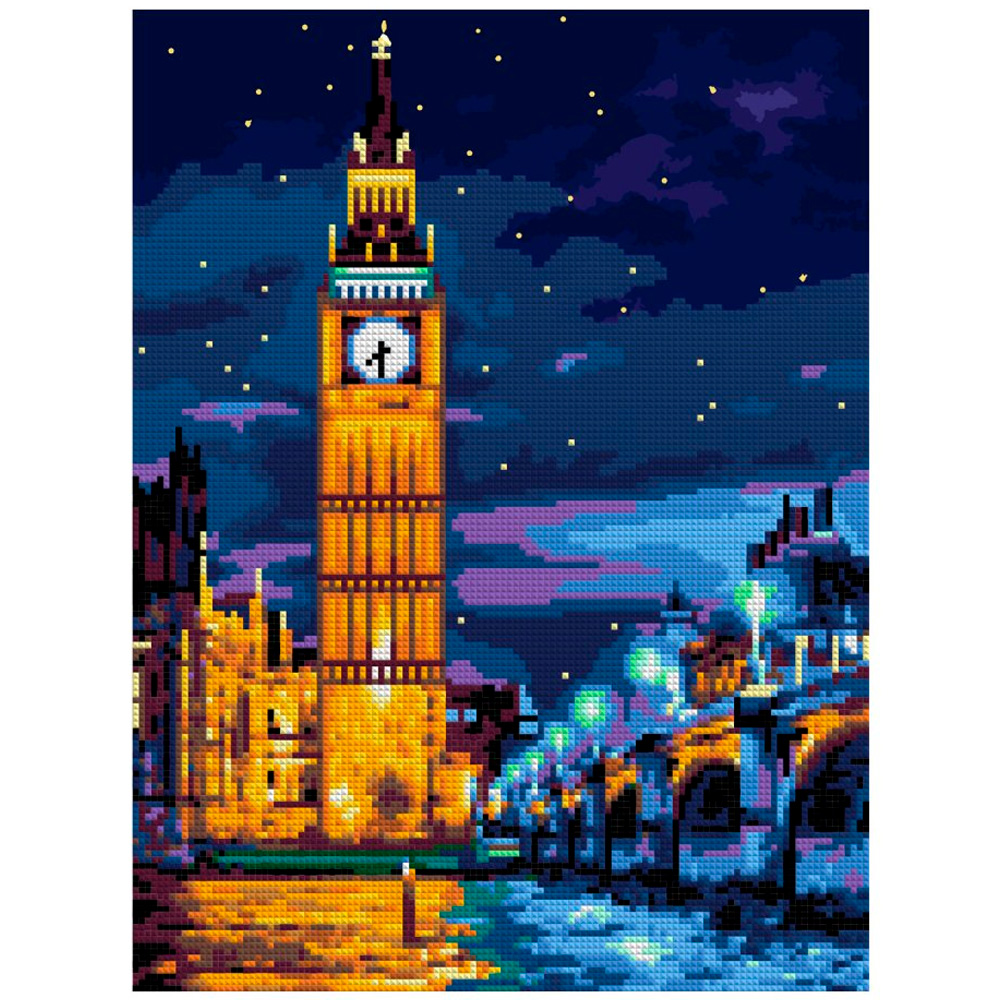 Набор ДТ Алмазная мозаика Ночь в Лондоне 30*40 см частичное заполнение Ам-047 LORI.