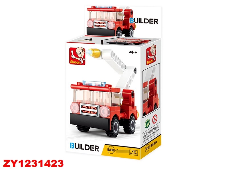 Констр-р Builder 38-0593A Пожарная машина в кор.