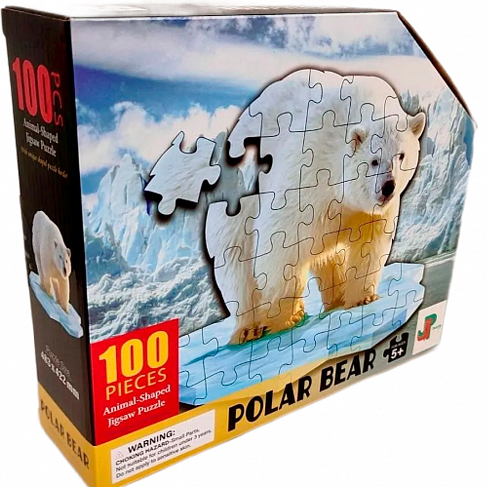 Пазл контурный 100 Белый медведь Jazzle 5+ 88655