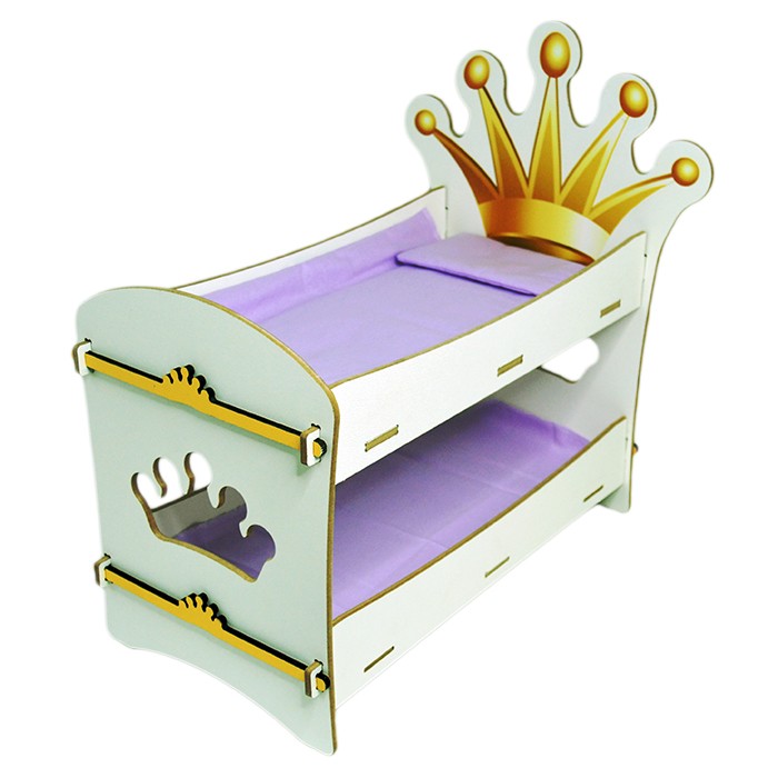 Кроватка для куклы Короны.2 яруса+постельное белье 21НМ20 РАСПРОДАЖА