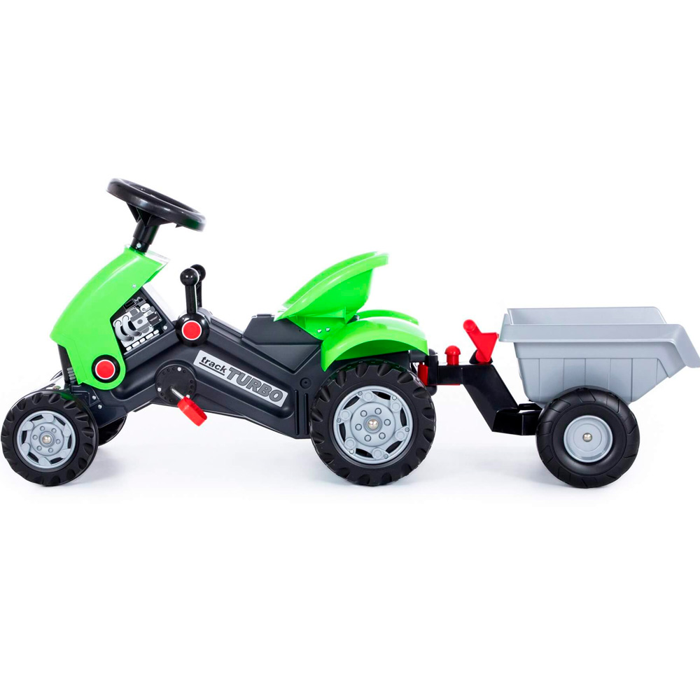 Каталка-трактор с педалями Turbo-2 с полуприцепом (зеленая) 52742 П-Е /1/