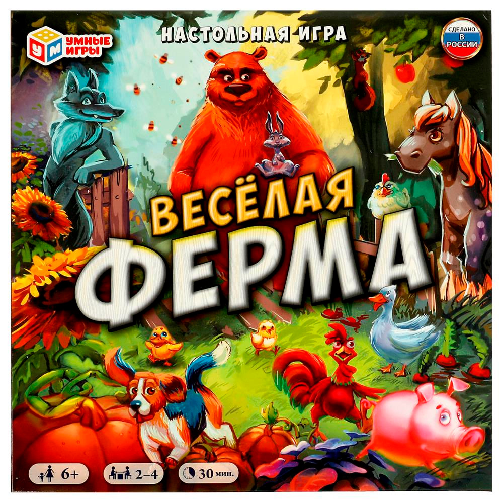 Игра Умка Весёлая ферма.Ходилка квадрат 40 карточек 4650250565154 /10/