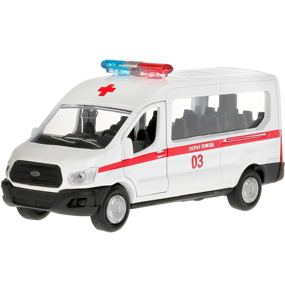 Модель SB-18-18-A-W-WB FORD Transit скорая Технопарк в коробке Модель SB-18-18-A-W-WB FORD Transit скорая Технопарк в коробке