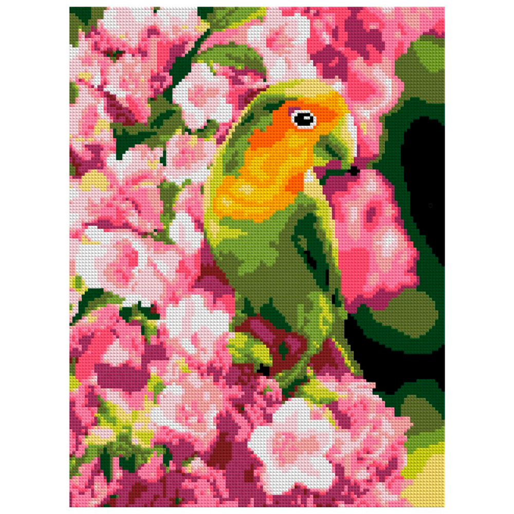 Набор ДТ Алмазная мозаика Весенний попугайчик 30*40 см полное заполнение Ам-008 LORI.