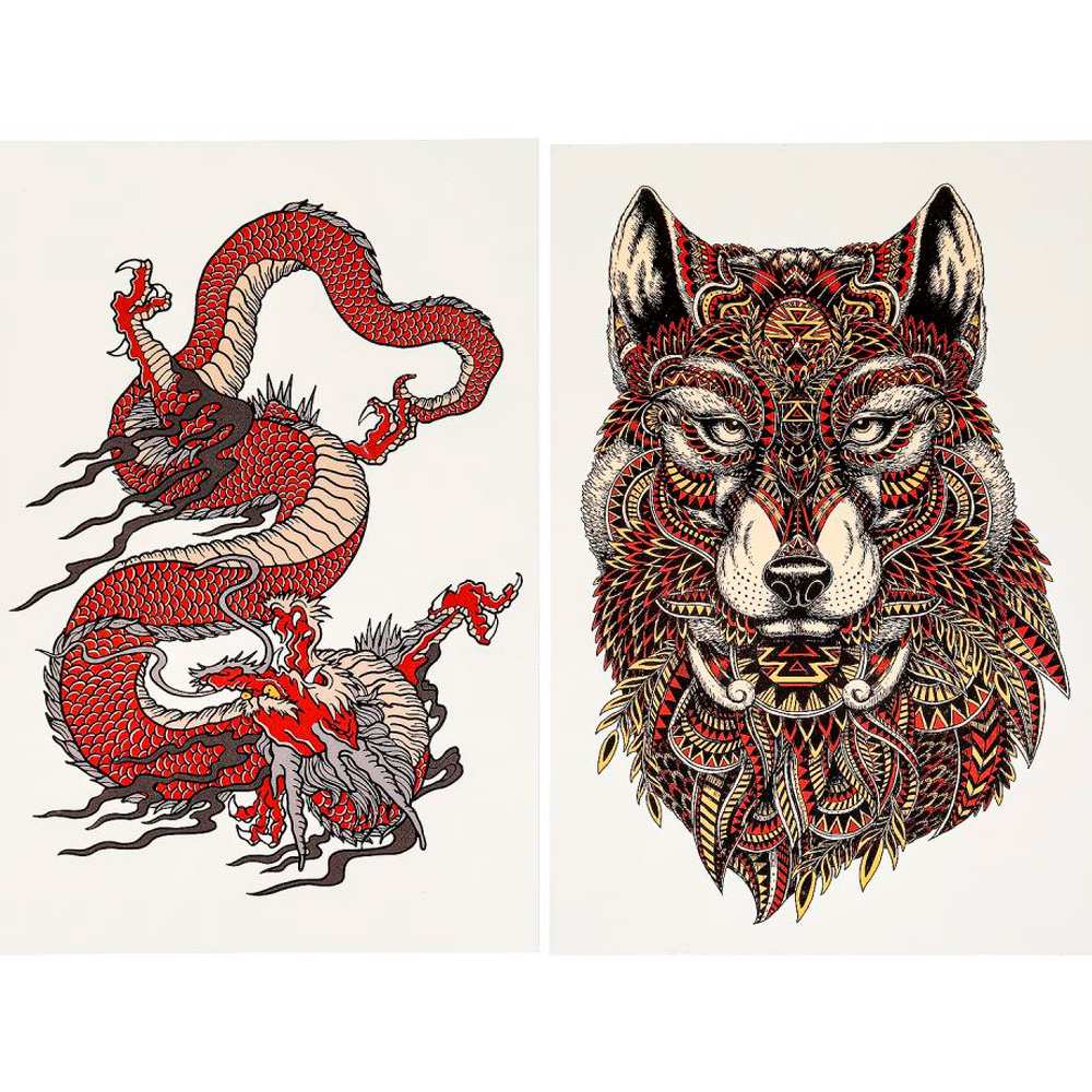 Набор для творчества Переводные тату Дракон и волк 2 листа MultiArt TATTOO-DR_WOLF-MA Набор для творчества Переводные тату Дракон и волк 2 листа MultiArt TATTOO-DR_WOLF-MA