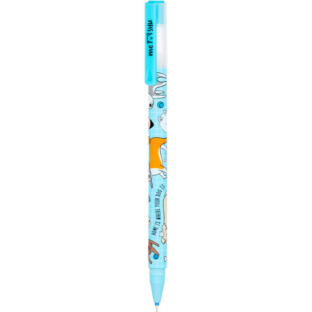 Ручка гелевая синяя стираемая 0,5мм MESHU "Beary friend" ассорти 343475